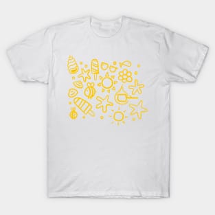 summer items yellow - sun ice cream bee seastar sea elements warm T-Shirt